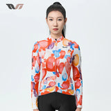 TVI Damen-Radwäsche aus Fleece mit Langarm – Warmes Radsporttrikot-Orange - ROCKBROS-EU