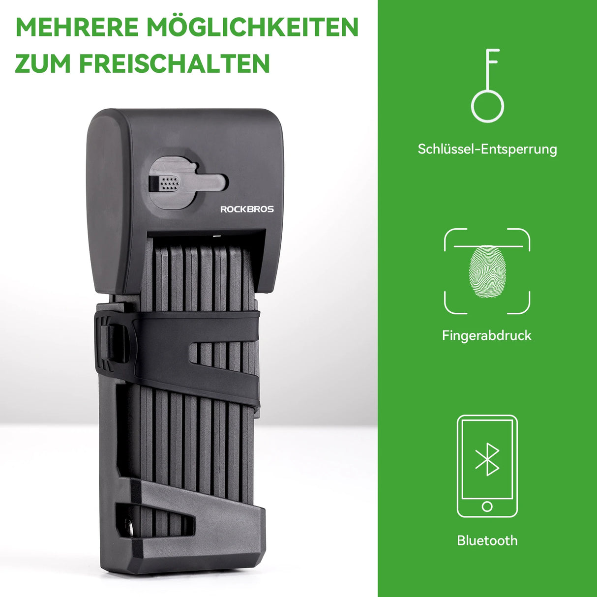 Fahrrad  Fingerabdruck Faltschloss USB-Aufladung - ROCKBROS-EU