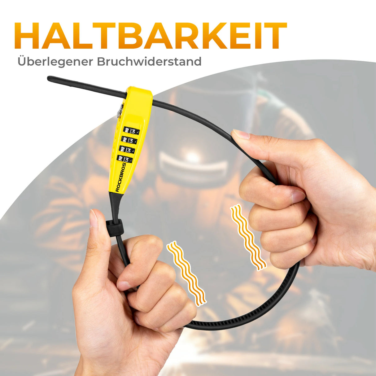 Fahrradschloss – 4‑stelliges Zahlenschloss mit Stahlkabel (54 cm, 98 g)