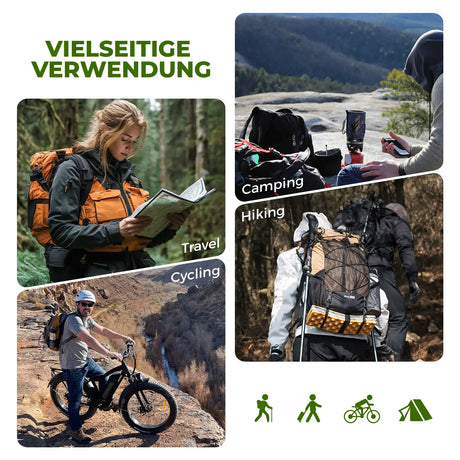 qunature misty 30l backpack used for travel, camping, hiking, cycling