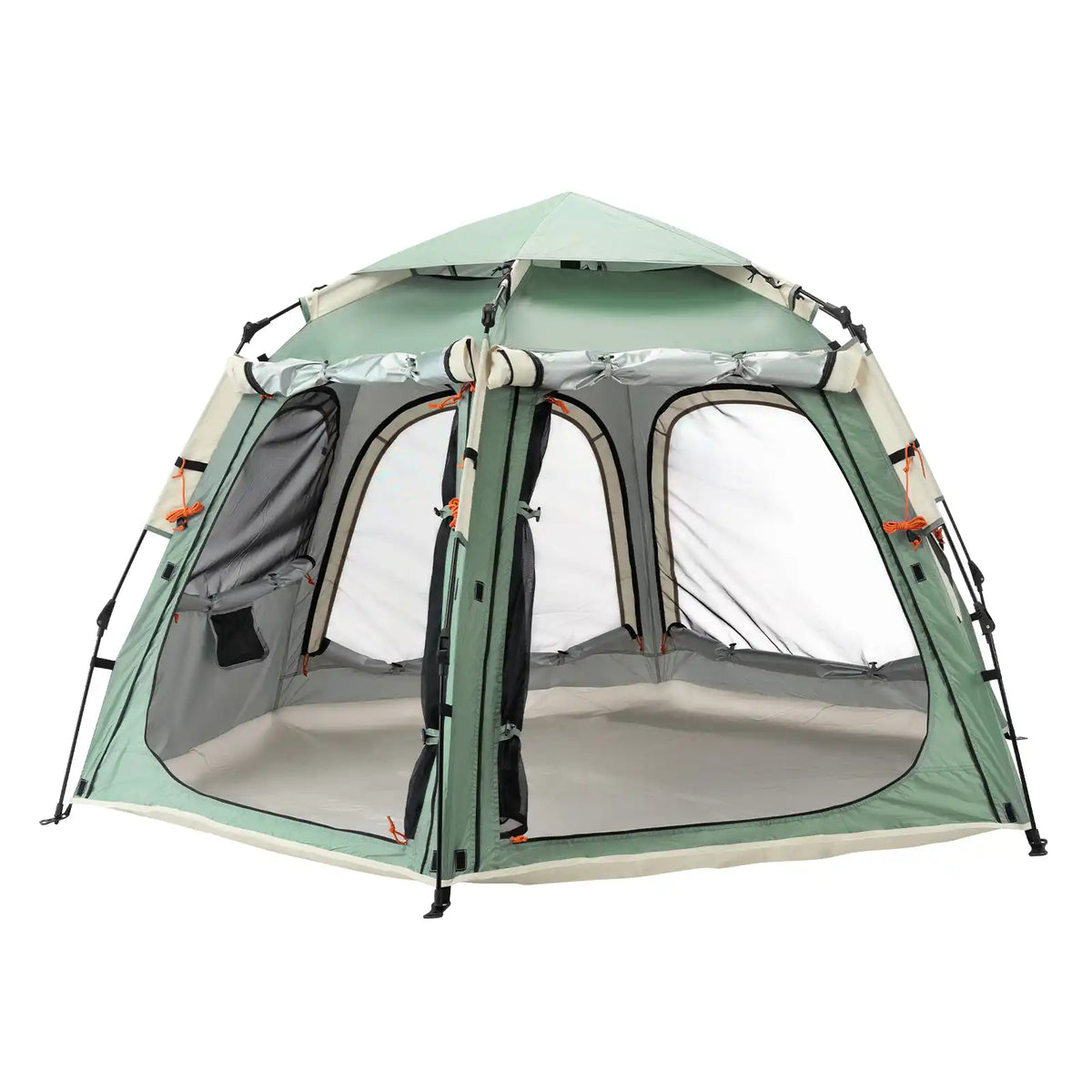 gruenes automatik camping zelt mit grossem innenraum
