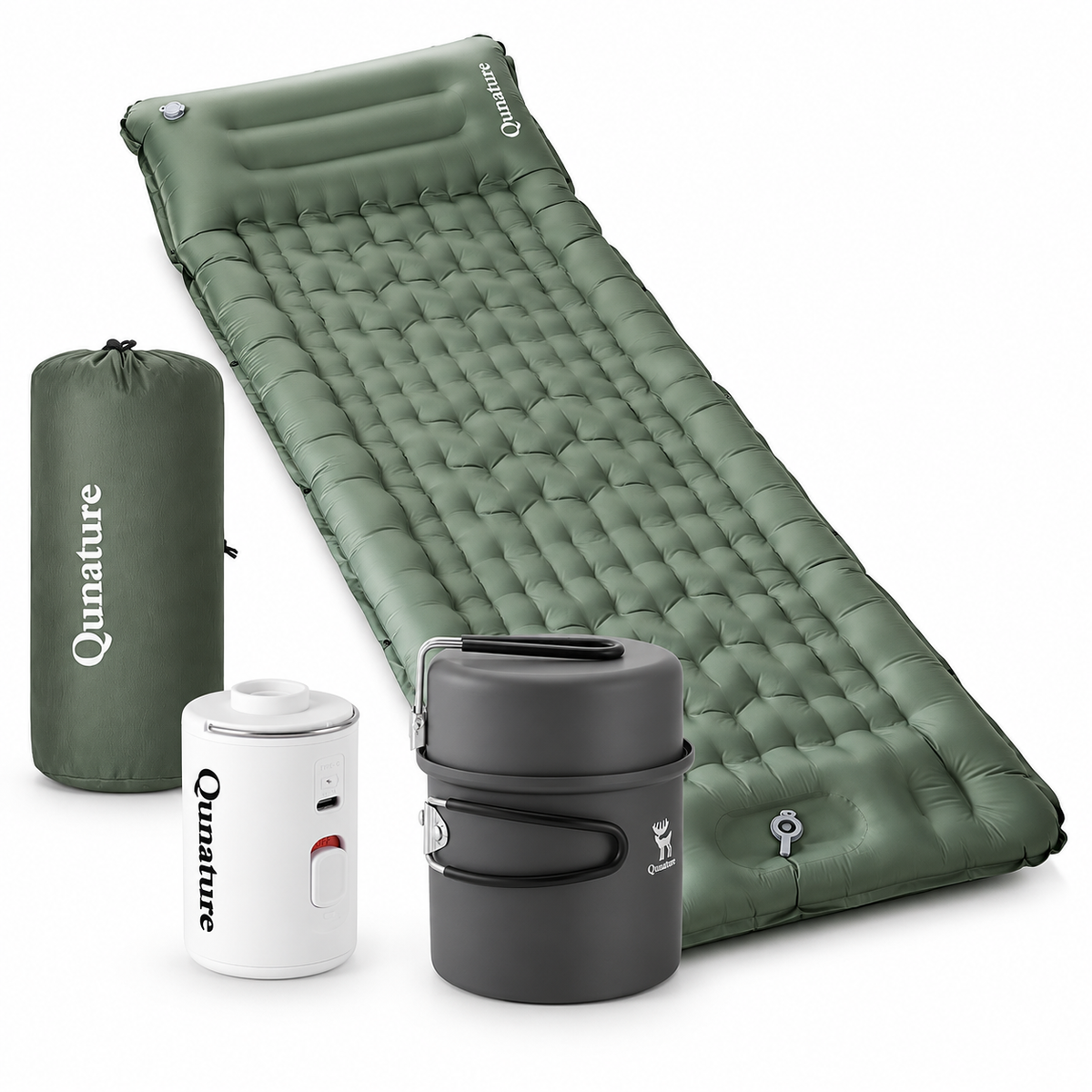 Trekking-Komfort Bundle: Isomatte, Luftpumpe & Kochset
