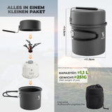 kompaktes kochendes-set fuer camping, das alles in einem paket bietet