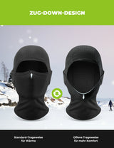 qunature schwarze balaclava aus winddichtem fleece
