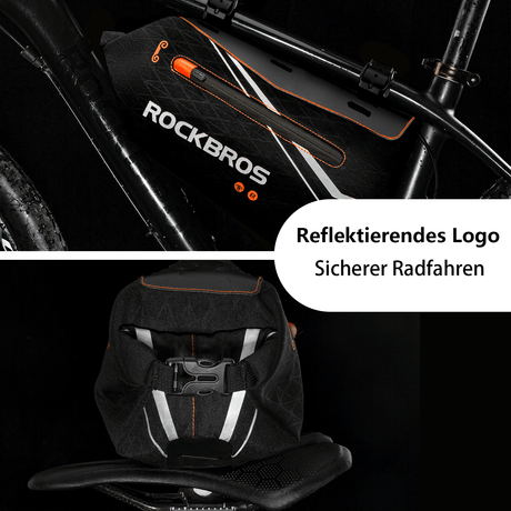 ROCKBROS Fahrrad Rahmentasche wasserdichte Dreiecktasche 3,5L Schwarz - ROCKBROS-EU