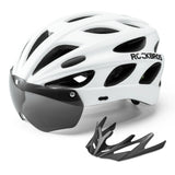 ROCKBROS Kinder-Fahrradhelm mit integrierter und abnehmbarer Magnetbrille sowie Visier