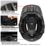 rockbros cartoon integral kinderhelm, 2-in-1 mit einem klick abnehmbarem kinnschutz