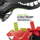 rockbros cartoon integral kinderhelm, 2-in-1 mit einem klick abnehmbarem kinnschutz