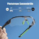 ROCKBROS Radbrille Sonnenbrille Halbrahmen Photochromatische Brille - ROCKBROS-EU