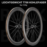ROCKBROS T700 Carbon Laufradsatz 55mm Scheibenbremse Steckachse Laufrad Set für Rennrad Inklusive Vakuum-Reifenkissen - ROCKBROS-EU