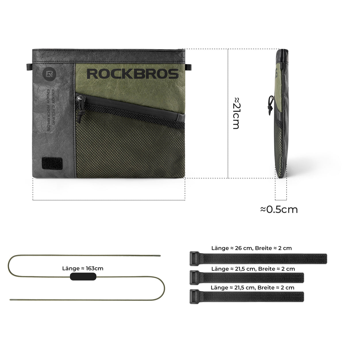 ROCKBROS 2-in-1 Lenkertasche Umhängetasche mit Schultergurt 1.5L