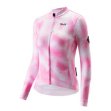 TVI Damen-Radwäsche aus Fleece mit Langarm – Warmes Radsporttrikot-Rosa - ROCKBROS-EU