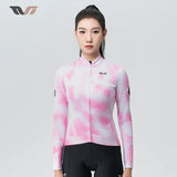 TVI Damen-Radwäsche aus Fleece mit Langarm – Warmes Radsporttrikot-Rosa - ROCKBROS-EU